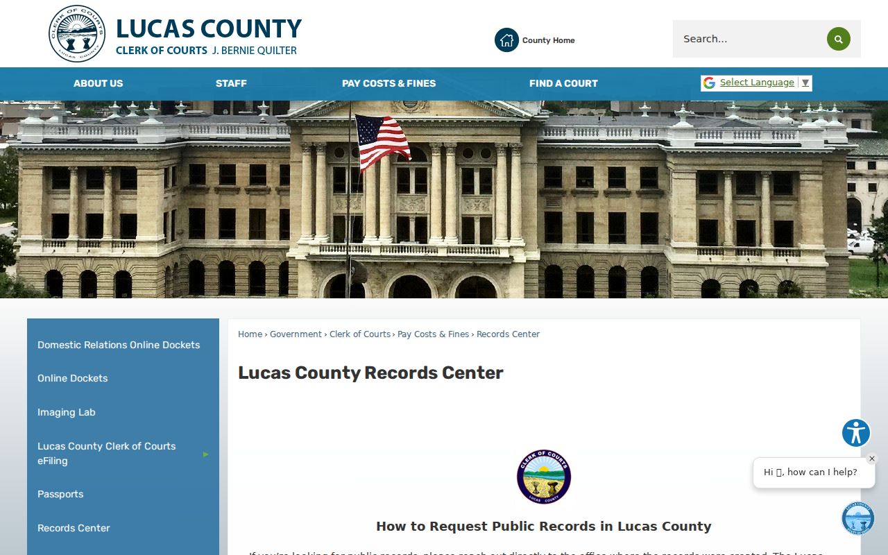 Springfield Township residents directory Lucas County Records Center information