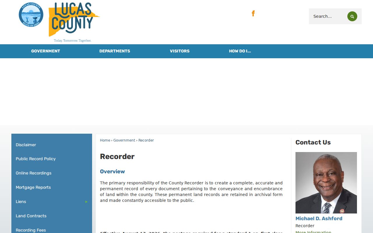 Springfield Township residents directory Lucas County Recorder office