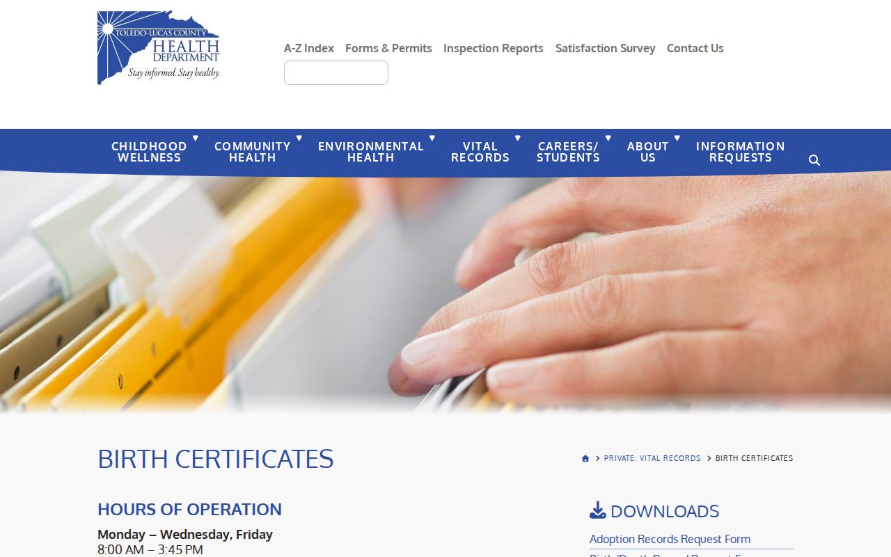 Springfield Township residents directory local birth record request