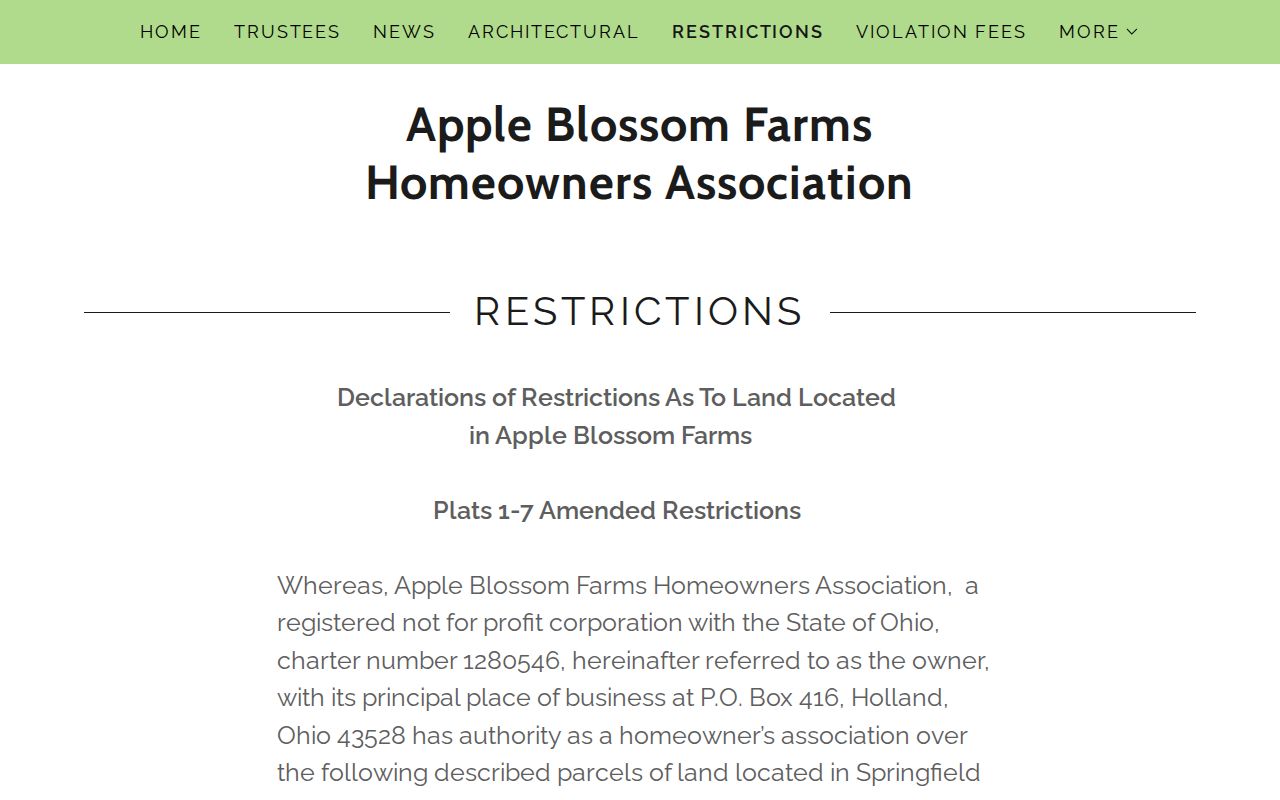 Springfield Township neighbors Apple Blossom Farms restrictions