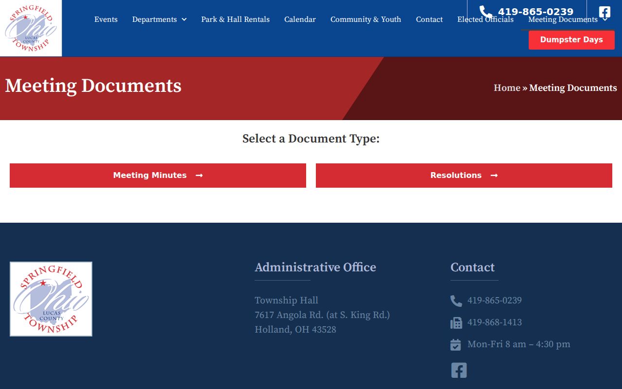 Springfield Township neighbors township meeting documents