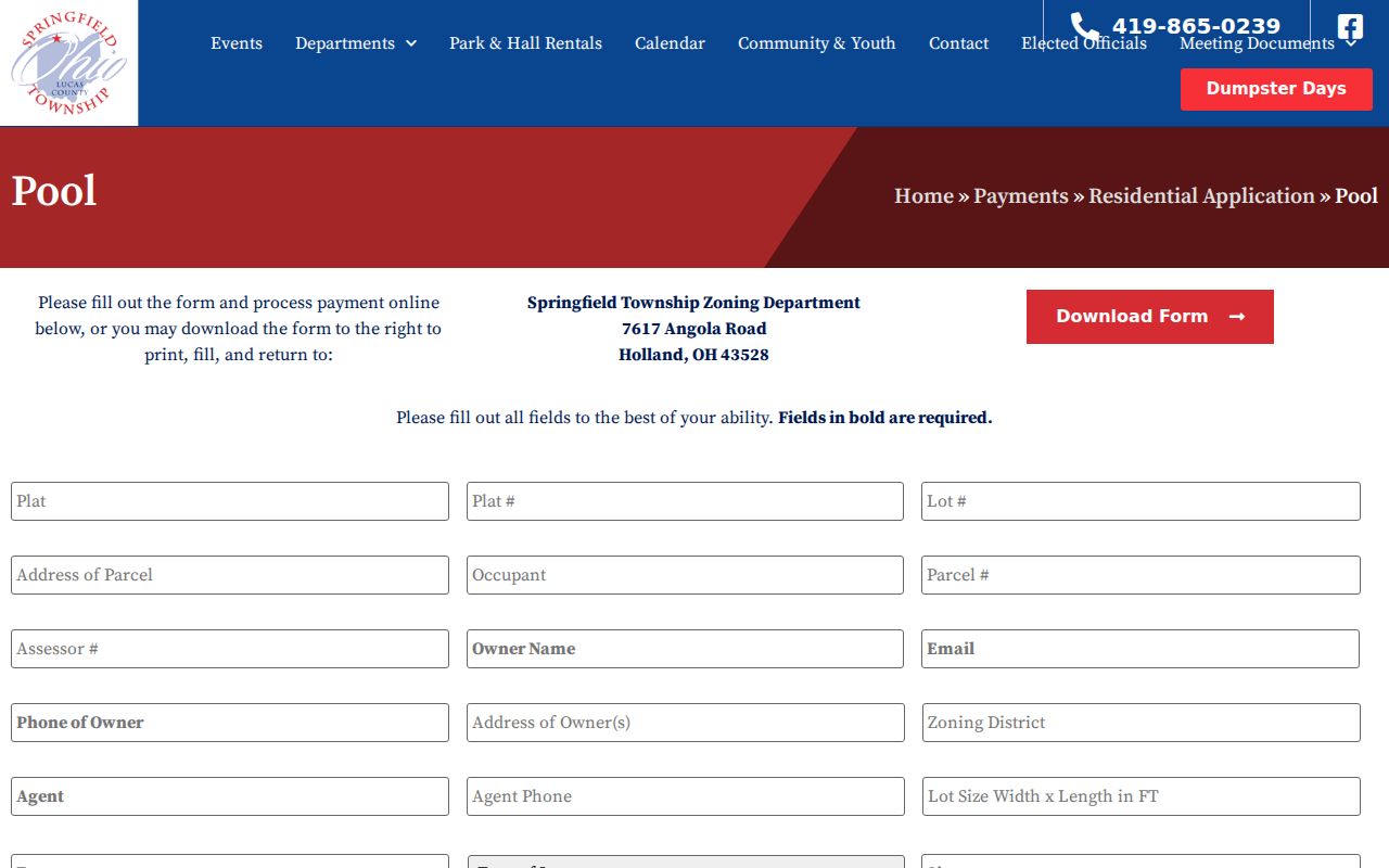 Springfield Township neighbors residential permit application