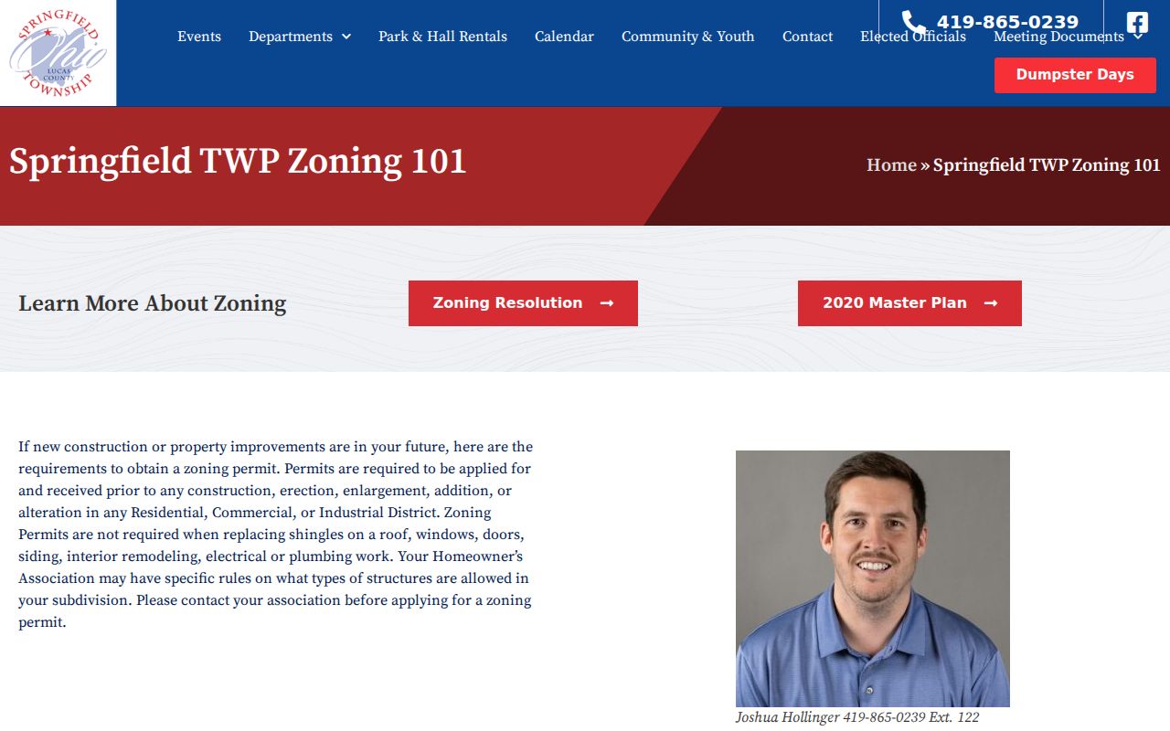 Springfield Township street directory zoning and AREIS guidance